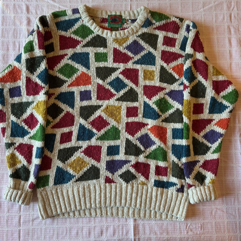 Boston Traders Large Multicolor Linen/Cotton Sweater